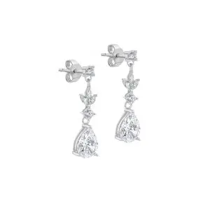 White Marquise CZ Teardrop Earring