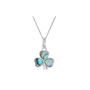 Sterling Silver Paua Shell Shamrock Pendant