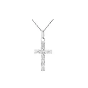 Sterling Silver Diamond Cut Crucifix Pendant