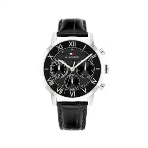 Tommy Hilfiger Oxford Black Leather Watch