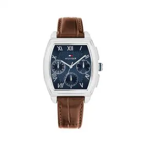 Tommy Hilfiger Square Blue Dial Leather Watch