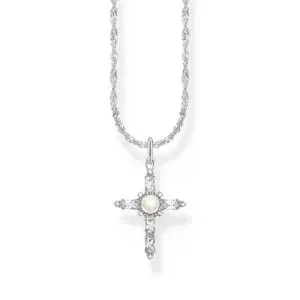 THOMAS SABO White Cross Pendant with Pearl Stone