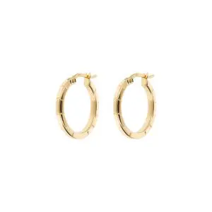 9k Small Cut Gold Hoop Earrings