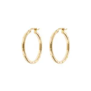 9k Gold Diamond Cut Hoop Earrings