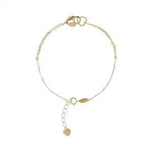 9k Gold Heart & Lock Bracelet