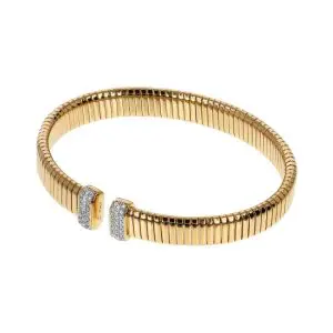 Bronzallure Tubogas Polished CZ Bangle