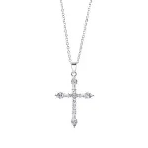 Newbridge Silver Plated CZ Cross Pendant