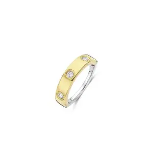 Ti Sento Two Toned Band With Stones