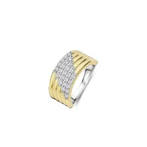 Ti Sento 5 Row Cubic Zirconia Gilded Ring