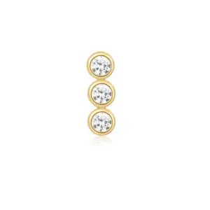 Ania Haie Gold Triple Bezel Barbell Single Earring