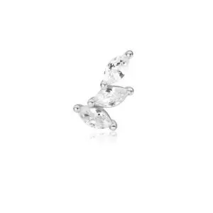 Ania Haie Silver Triple Marquise Barbell Single Earring