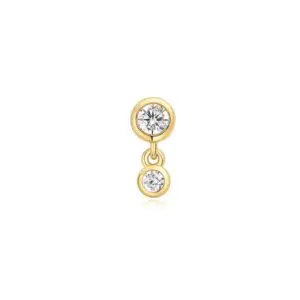 Ania Haie Gold Bezel Dangle Barbell Single Earring