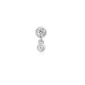 Ania Haie Silver Bezel Dangle Barbell Single Earring