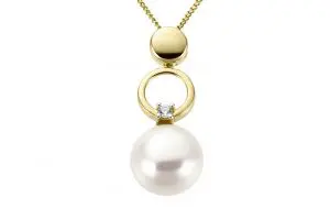 9k Gold Pearl Drop Open Pendant