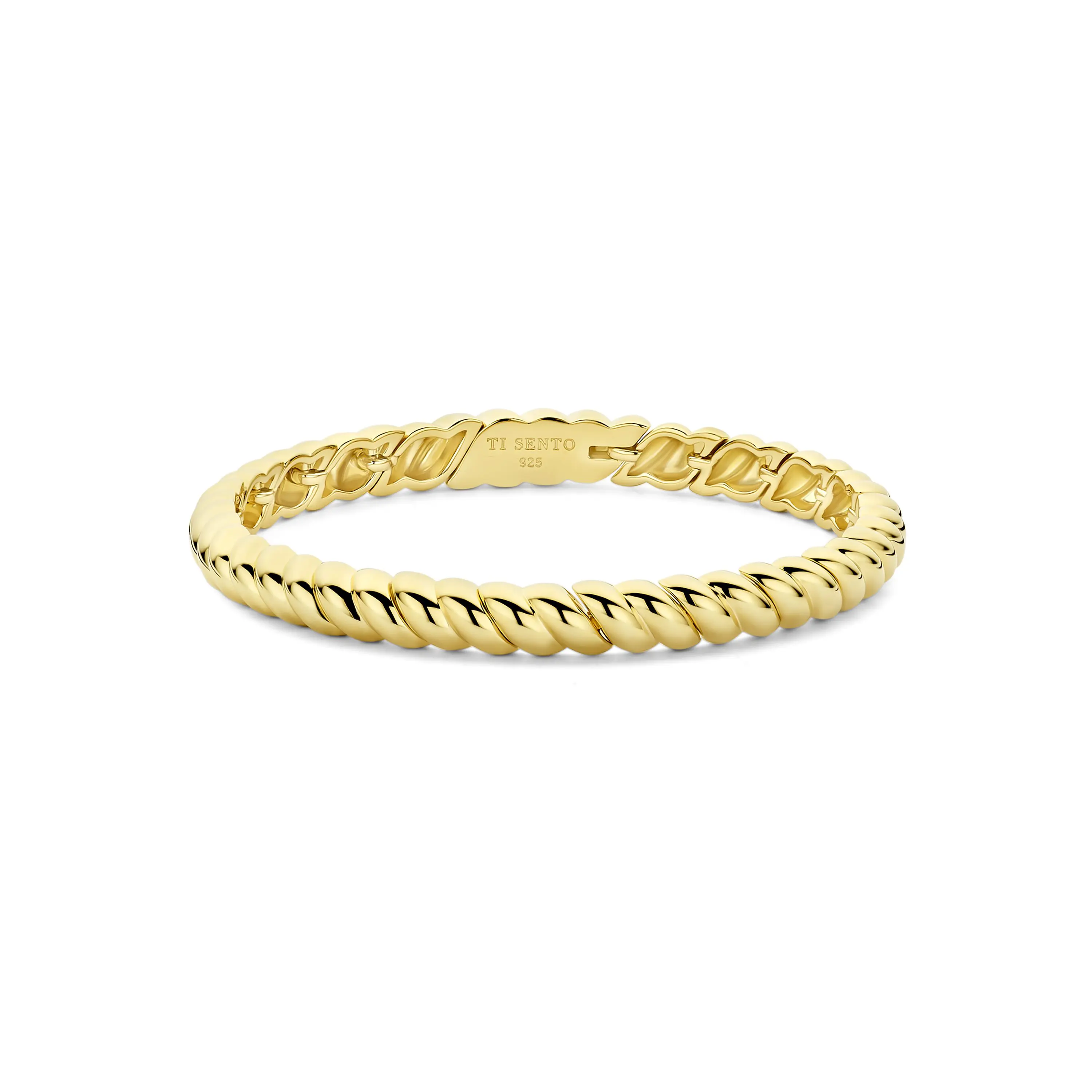 Ti Sento Gold Plated Hump Ridge Bangle