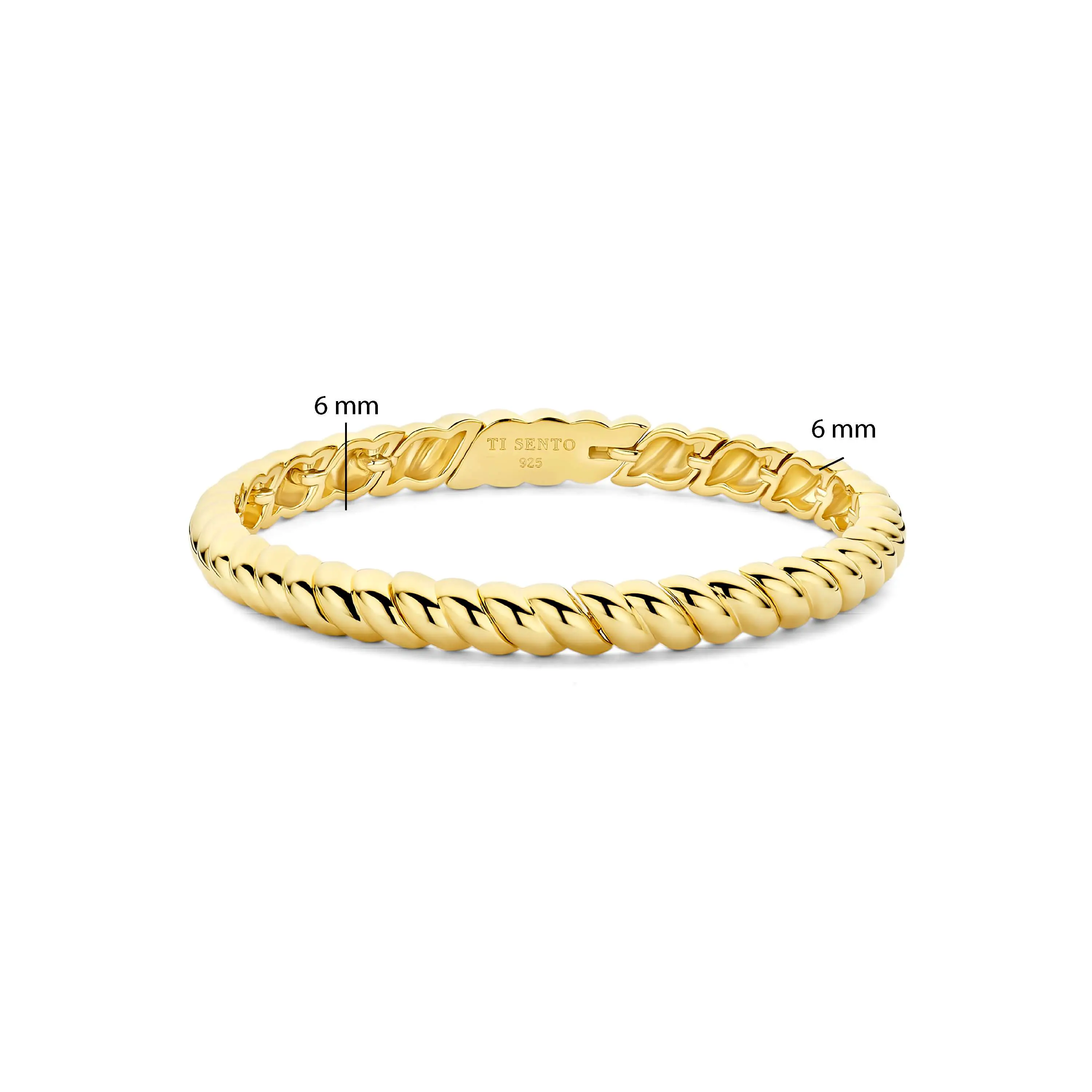 Ti Sento Gold Plated Hump Ridge Bangle - Image 3