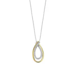 Ti Sento Two Tone Gilded Double Oval Pendant