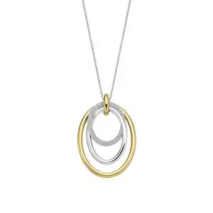 Ti Sento Two Tone Gilded Triple Oval Pendant