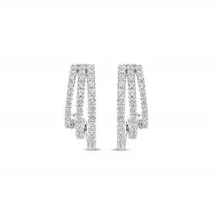 Ti Sento 3 Row Cubic Zirconia Stud Earrings