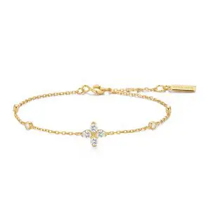 Ania Haie Gold Sparkling Lucky Clover Bracelet