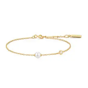 Ania Haie Gold Shell Pearl & Bezel-Set Sparkle Bracelet