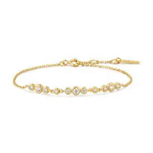 Ania Haie Gold Graduated Bezel-Set Trios Bracelet