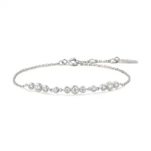 Ania Haie Silver Graduated Bezel-Set Trios Bracelet