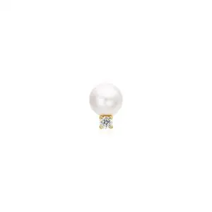 Ania Haie Gold Shell with Sparkling Accent Single Barbell Earring