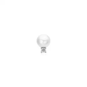 Ania Haie Silver Pearl with Sparkling Accent Barbell Single Earring