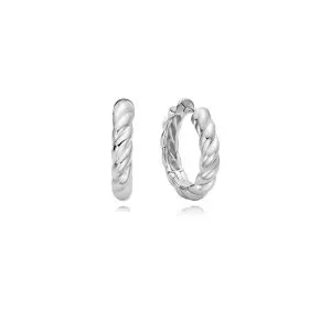 Ania Haie Silver Twisted Huggie Hoop Earring