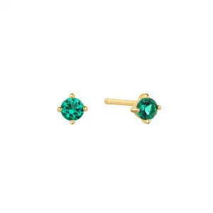 Annia Haie Gold Green Stud Earrings
