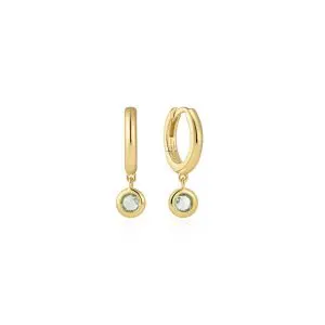 Ania Haie Gold Dangling Mint Green Huggie Hoop Earrings