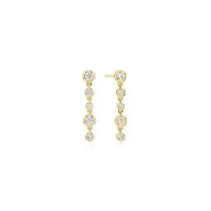 Ania Haie Gold Molten Bezel-Set Drop Stud Earrings