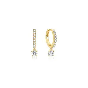 Ania Haie Gold Dangle Sparkle Huggie Hoop Earrings