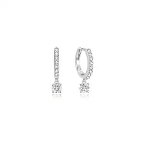 Ania Haie Silver Dangling Sparkle Huggie Hoop Earring
