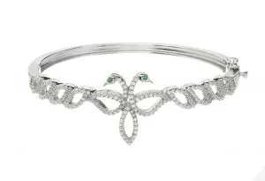 Children of Lir Stone Set Bangle with Green Stones