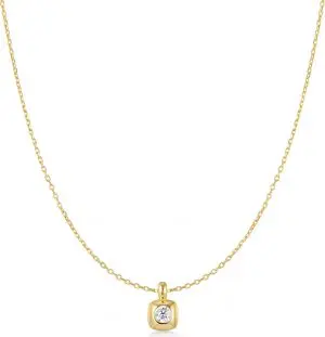 Ania Haie Gold Modern Bezel-Set Solitaire Necklace