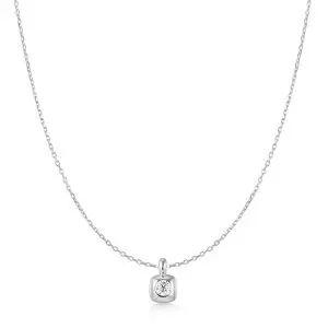 Ania Haie Silver Modern Bezel-Set Solitaire Necklace