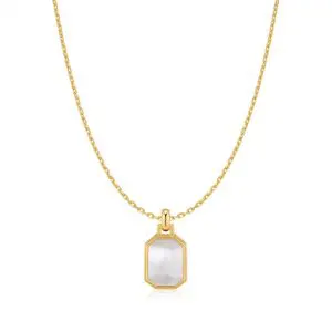Ania Haie Gold Square Mother of Pearl Necklace
