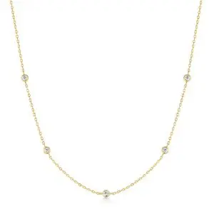 Ania Haie Gold Classic Bezel-Set Station Necklace