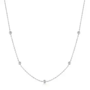 Ania Haie Silver Classic Bezel-Set Station Necklace