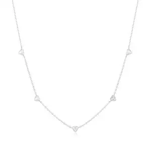 Ania Haie Silver Pavé Puffed Heart Station Necklace
