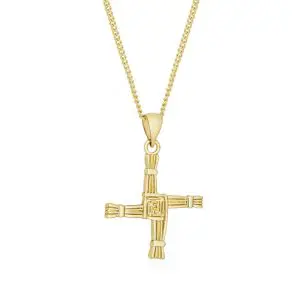 18k Gold Plated St Bridgets Cross Pendant