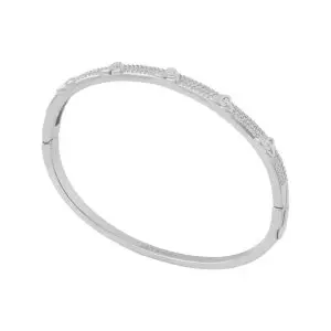 Rhodium Plated Cubic Zirconia Trinity Bangle