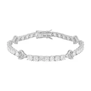 Silver Trinity Knot Tennis Cubic Zirconia Bracelet