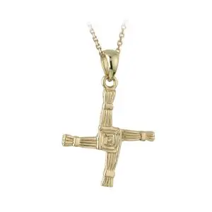 9K Gold St Bridgets Cross Pendant