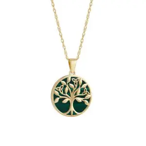 9k Gold Malachite Tree Of Life Pendant