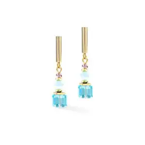 Coeur de Lion Cube Aura Pastel Gold Earrings