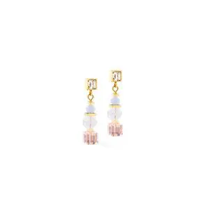 Coeur de Lion gold-pastel Cube Nexus Earrings