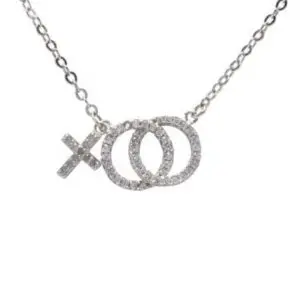 First Communion Cubic Zirconia Circle And Cross Pendant